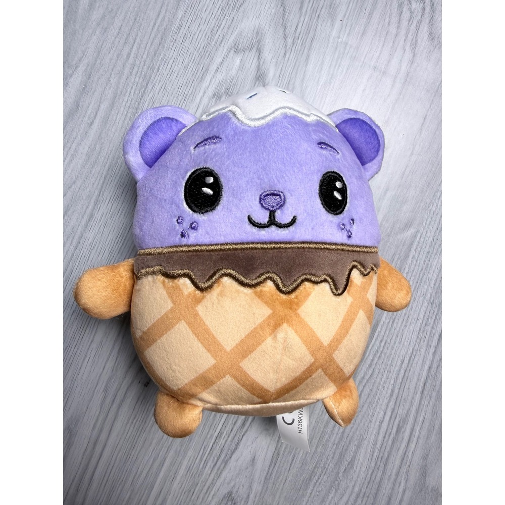 Moriah Elizabeth Georgie Ice Cream Bear Plush Purple Waffle Cone 6 Inch Toy